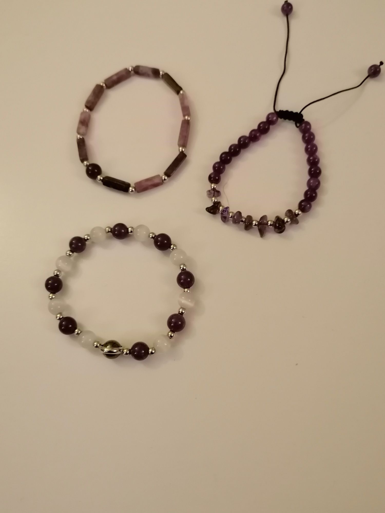 Conjunto de e Pulseiras ametista purificada