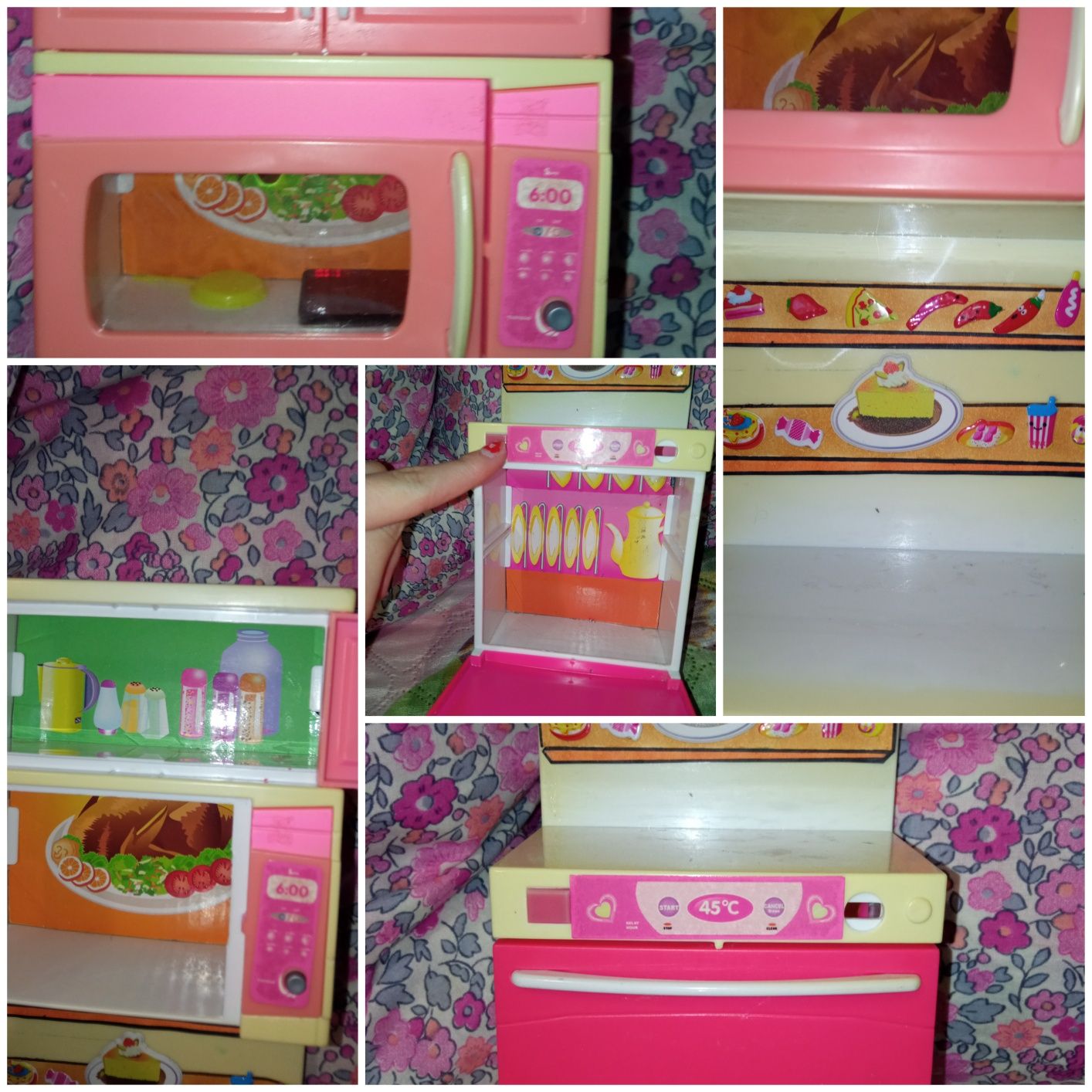 Мини-кухня для кукол. Розовая.
