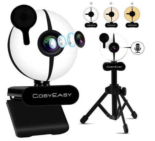 Веб-камера для стрима с подсветкой CosyEasy Full HD 60FPS + штатив
