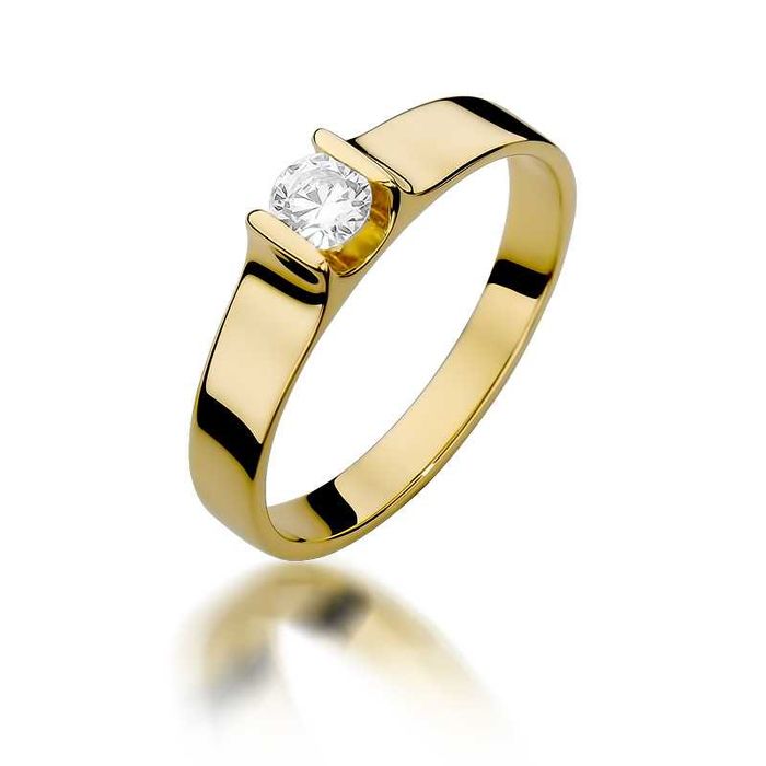 Ekskluzywny pierścionek z brylantem złoto 585