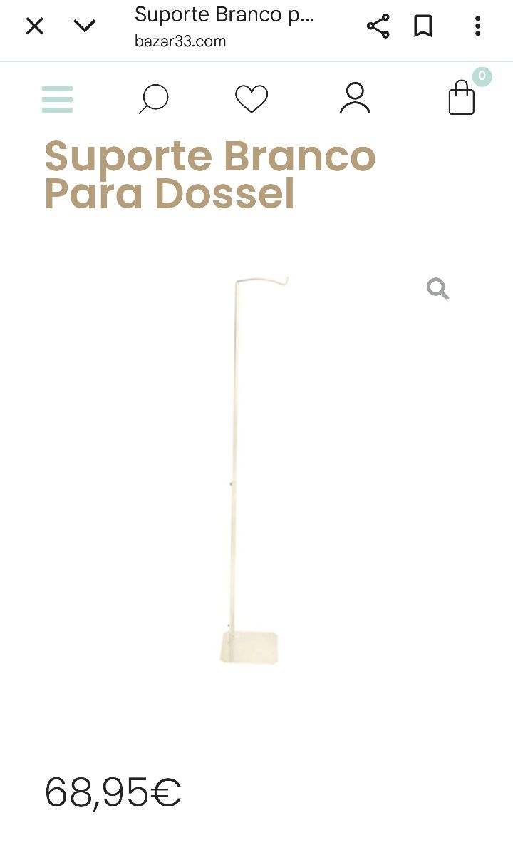 Suporte branco para dossel