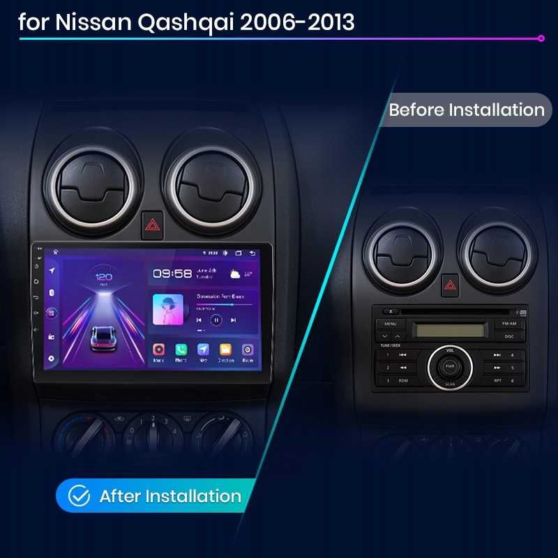 Radio Android do Nissan Qashqai I J10 / 4+64 GB Carplay Android Auto