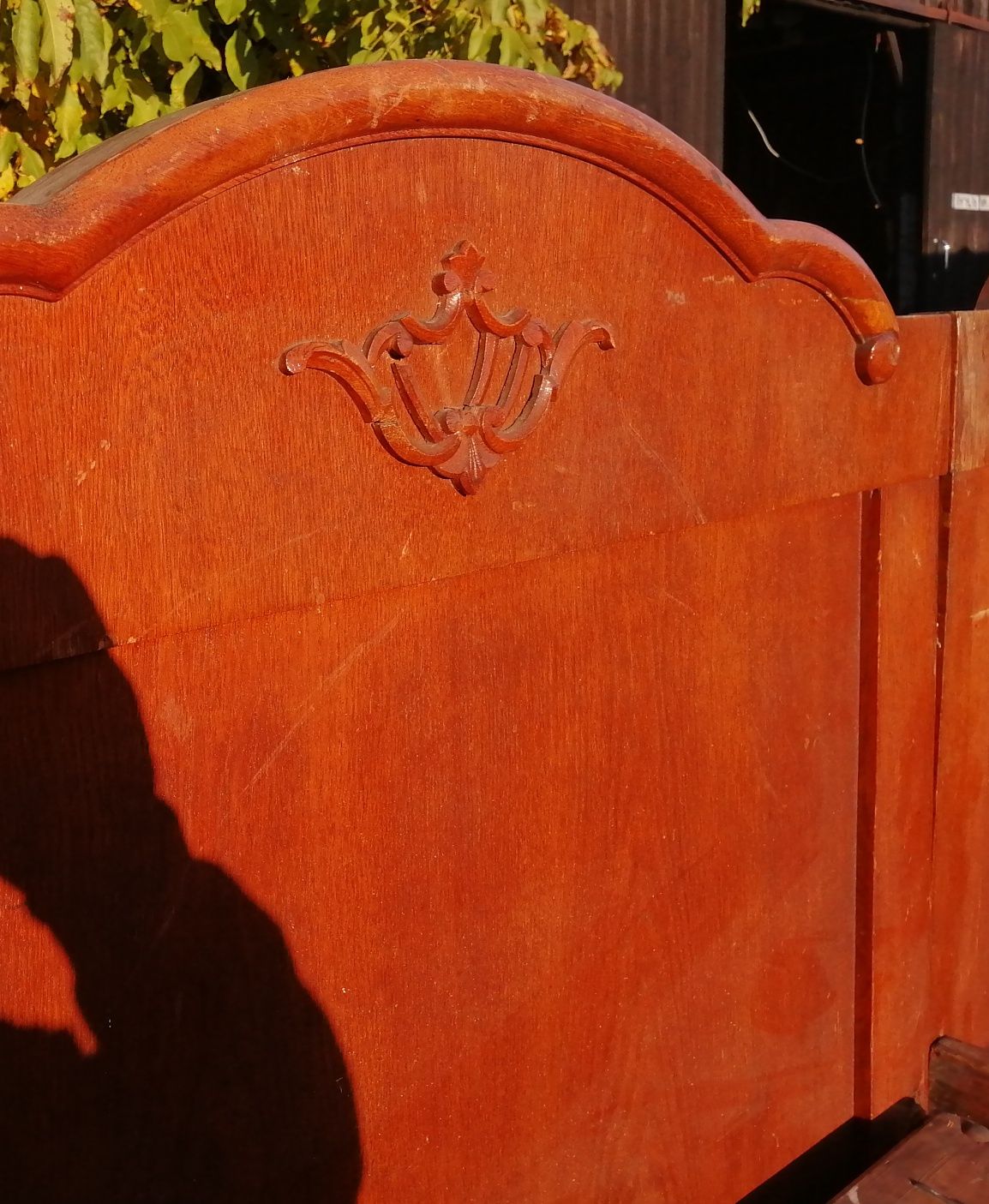 Łóżko stare drewniane poniemieckie retro vintage antyk jednoosobowe