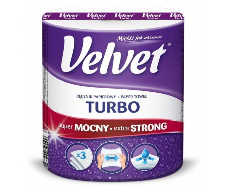 Гурт Velvet паперові рушники Turbo 1 рулон 3 шари 340 відривів