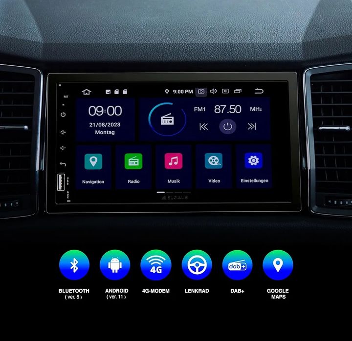 Radio Uniwersalne 2 din Elgaus ES-A720 CarPlay Android Auto 2gb/32gb