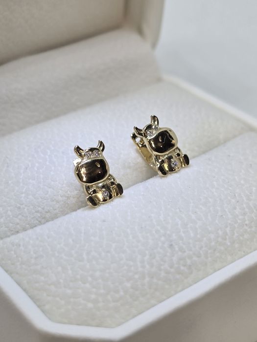 Дитячі сережки з натуральними діамантами. Детские