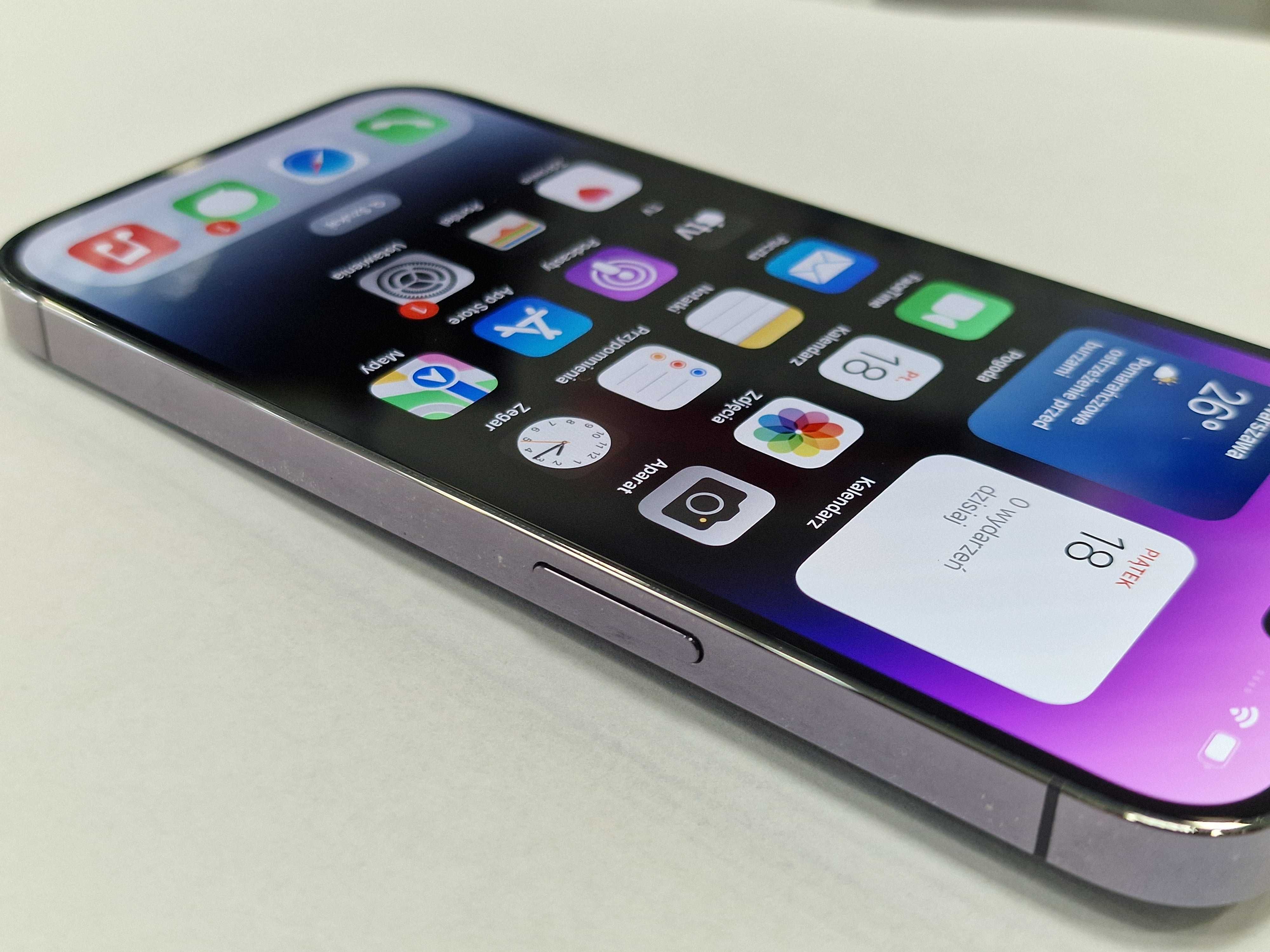 iPhone 14 Pro 128GB/ Deep Purple/ Bateria 90%/ Grade A-/+Ładowarka