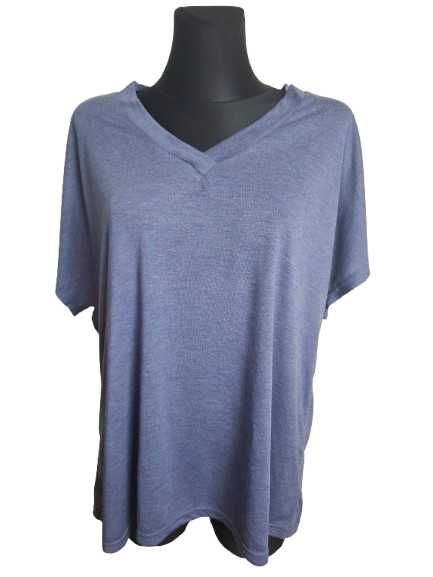 Niebieski t-shirt serek 2XL (574)