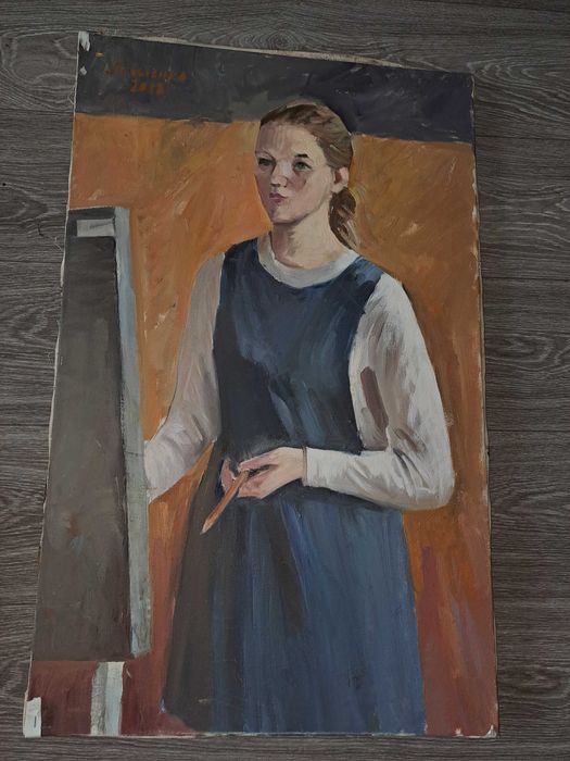 Картина холст Девушка художница 50на80см