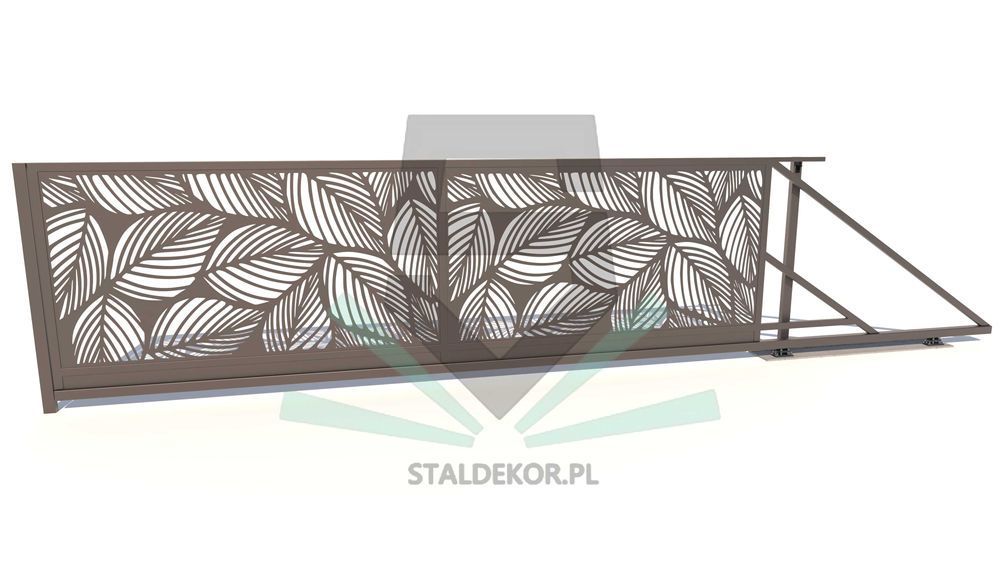 Brama przesuwna 4,5x1,5m wycinana laserowo, CNC,  panelowa.