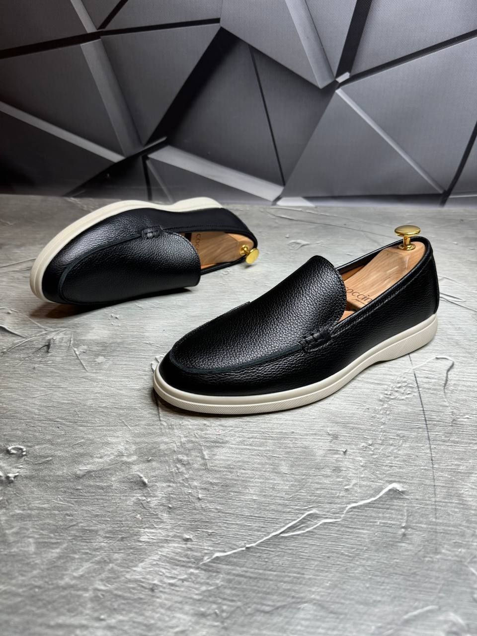 Лоферы кожаные мужские LORO PIANA Leather TWIST! Натуральная КОЖА! ХИТ