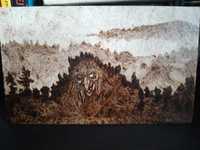 Wypalony obraz Troll Theodor Kittelsen pirografia