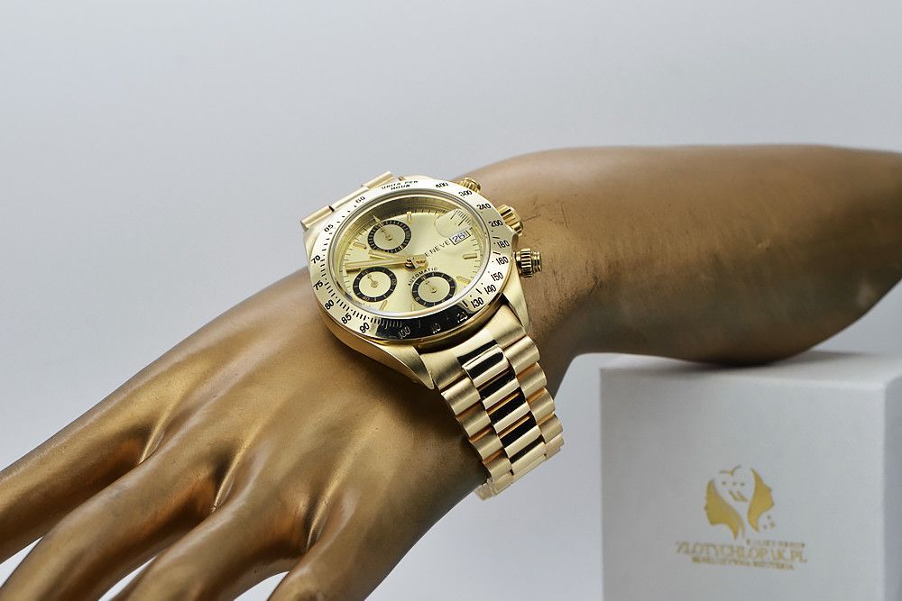 Złoty zegarek z bransoletą męski 14k Geneve mw041y&mbw015y Gdańsk