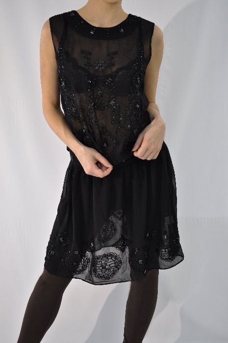 Платье Twin - set Италия, женское брендовое полупрозрачное со стразами