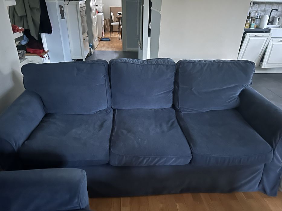 Rozkladana kanapa Ikea wraz z fotelem -3 osobowa