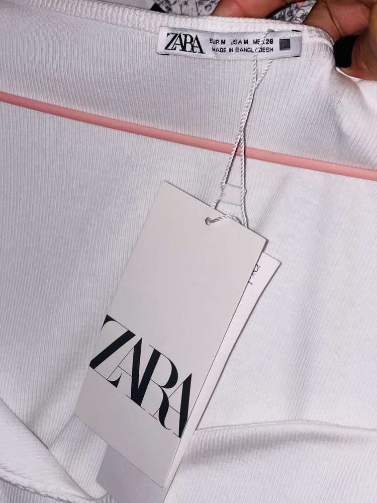 Топ Zara в рубчик футболка Zara