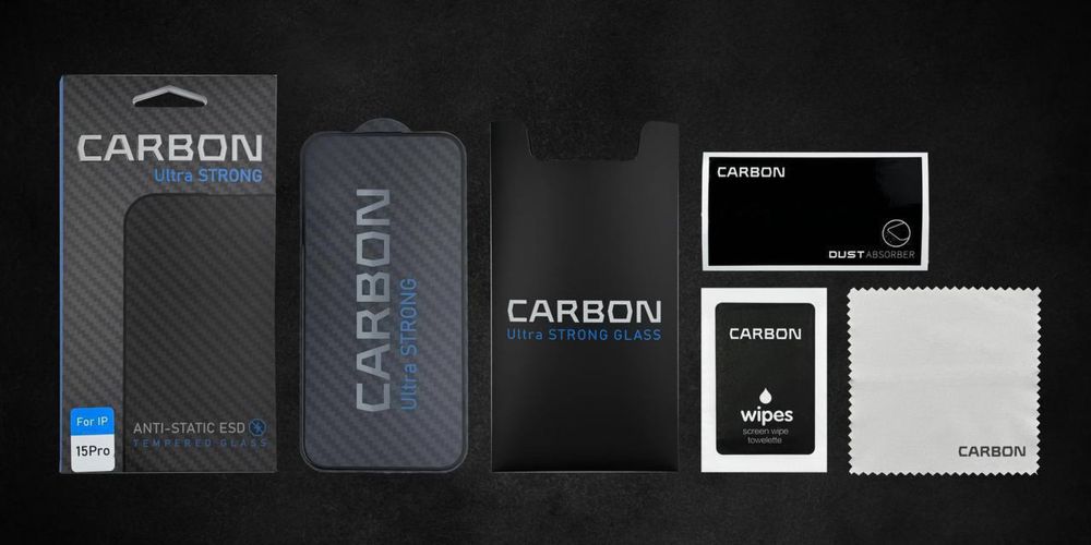 Захисне скло стекло защитное Carbon Ultra  iphone 14 15 pro max