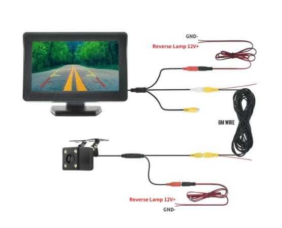 Экран монитор дисплей 4.3 для камер заднего вида авто, видеонаблюдения