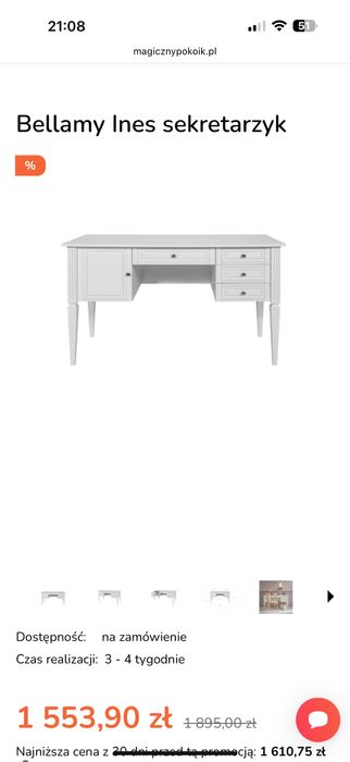 Zestaw mebli dzieciecych/młodzieżowych BELLAMY