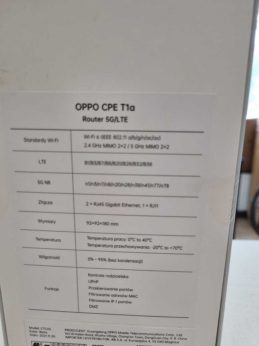 Router 5G Lte Oppo 5G CPE T1a model CTC05 Wi-Fi 6