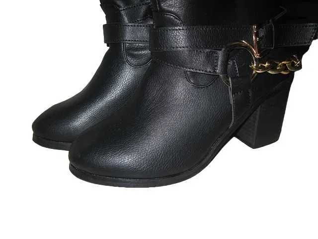Kozaki DOLLSKILL długie łańcuch klamry rock goth
