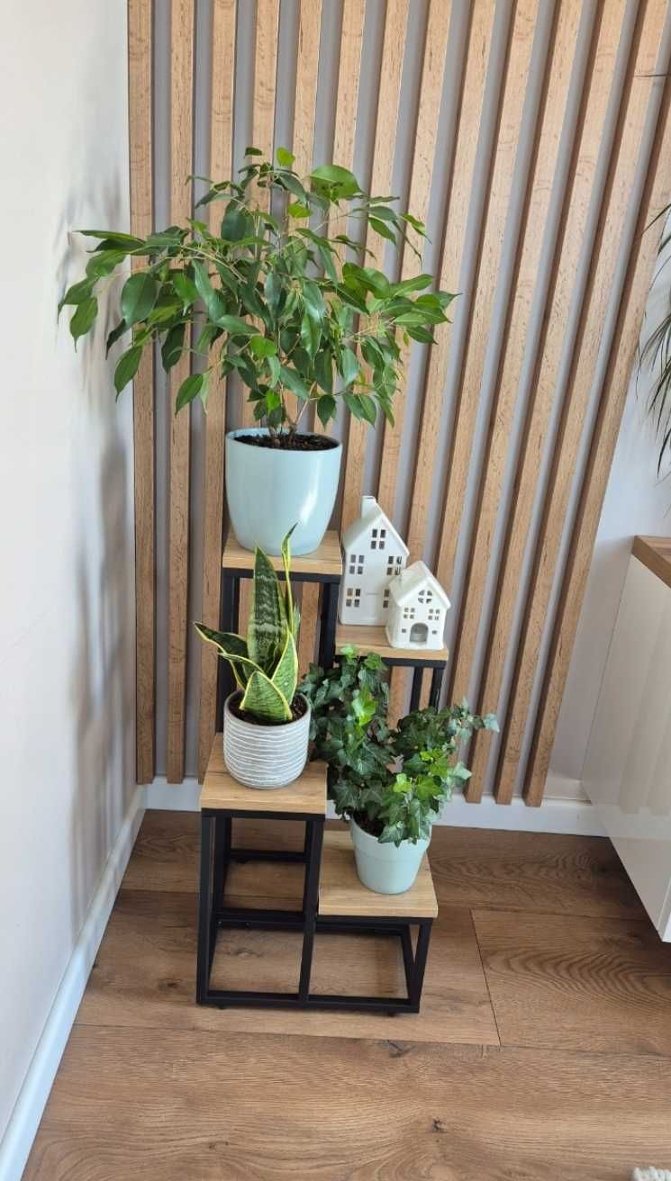 Kwietnik z 4 półkami loft na kwiaty stojak dom dekoracje
