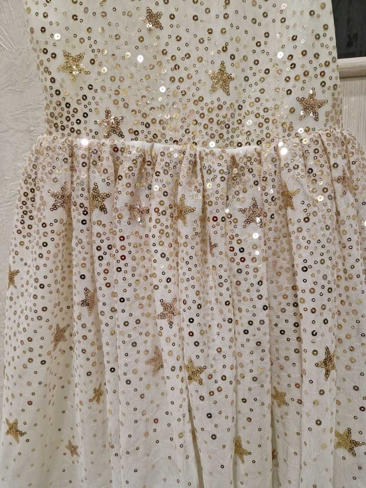 святкова біла сукня H&M з зірочками 122 см