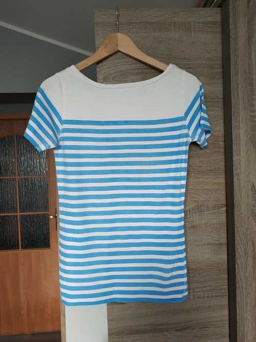 Biało-niebieski t-shirt Moodo paski marynarski r. M