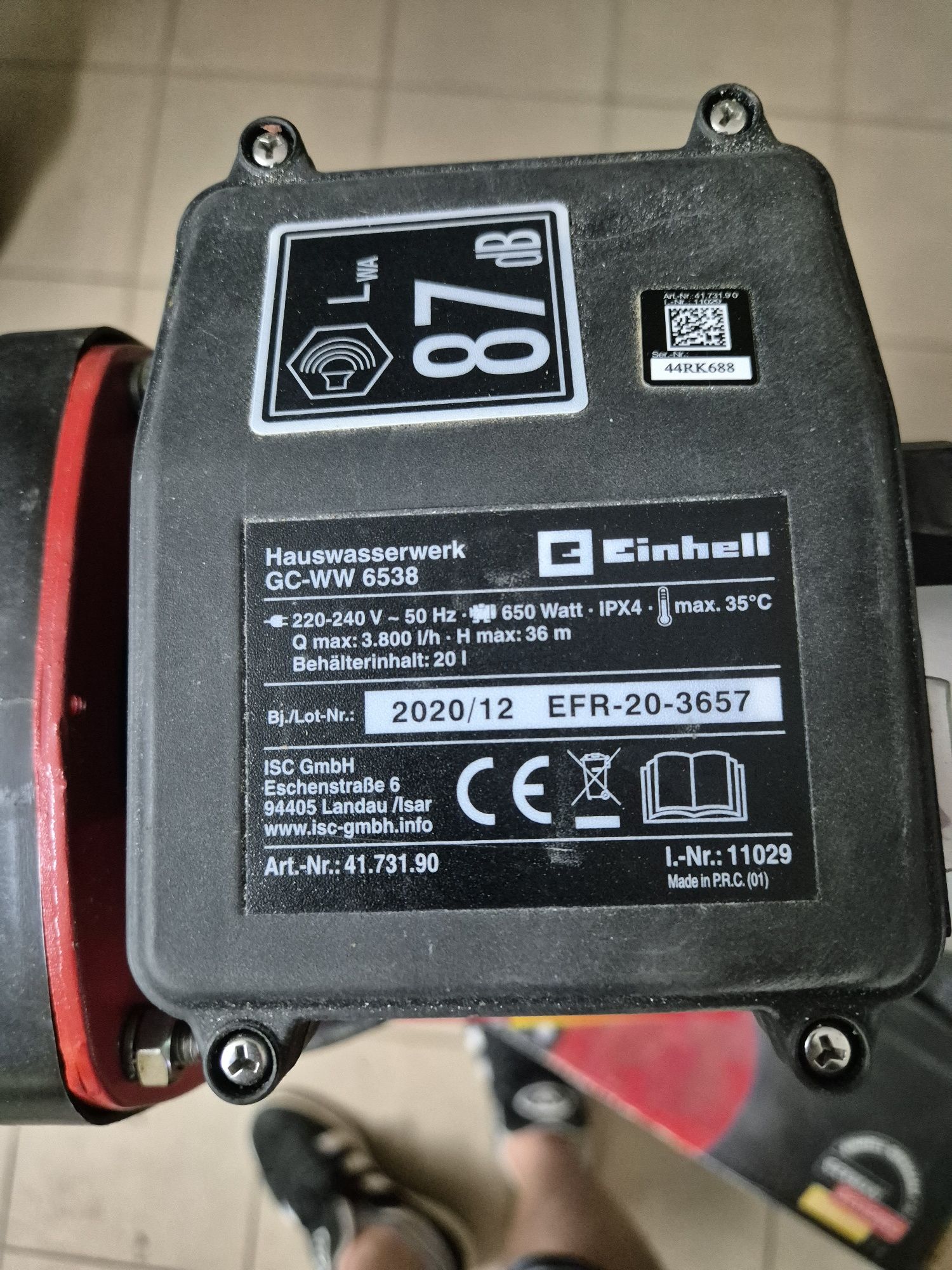 Hydrofor Einhell GC - WW 6538