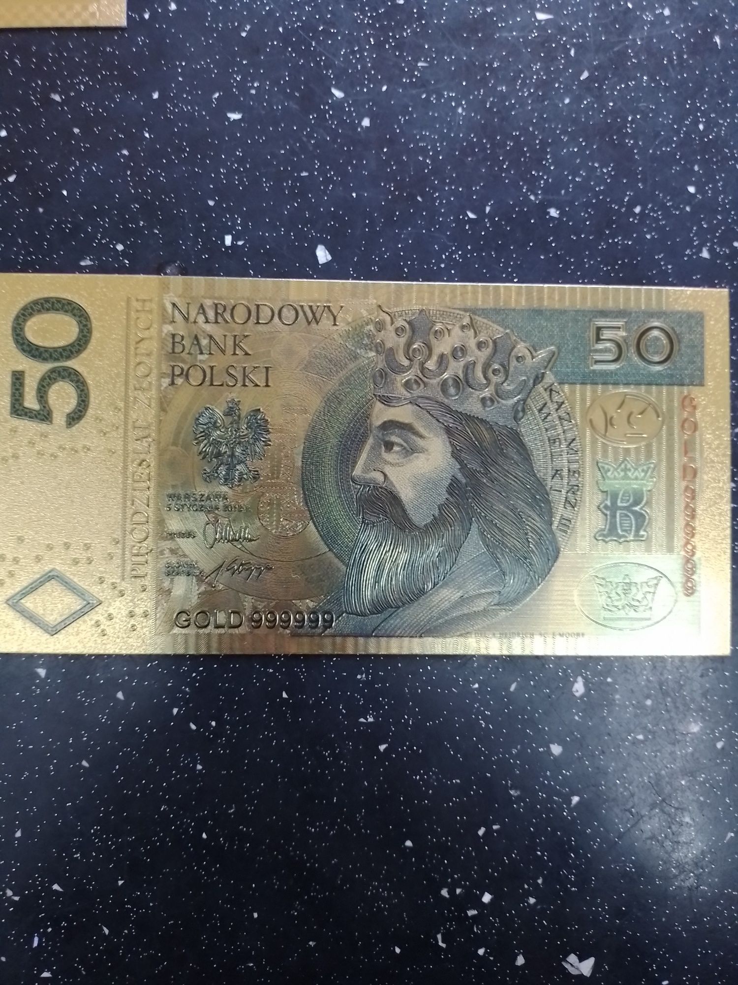 Banknoty złocone zestaw 8szt