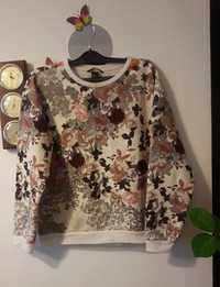 Bluza Oversize Damska H&M w Kwiaty Kwiatki Pikowana