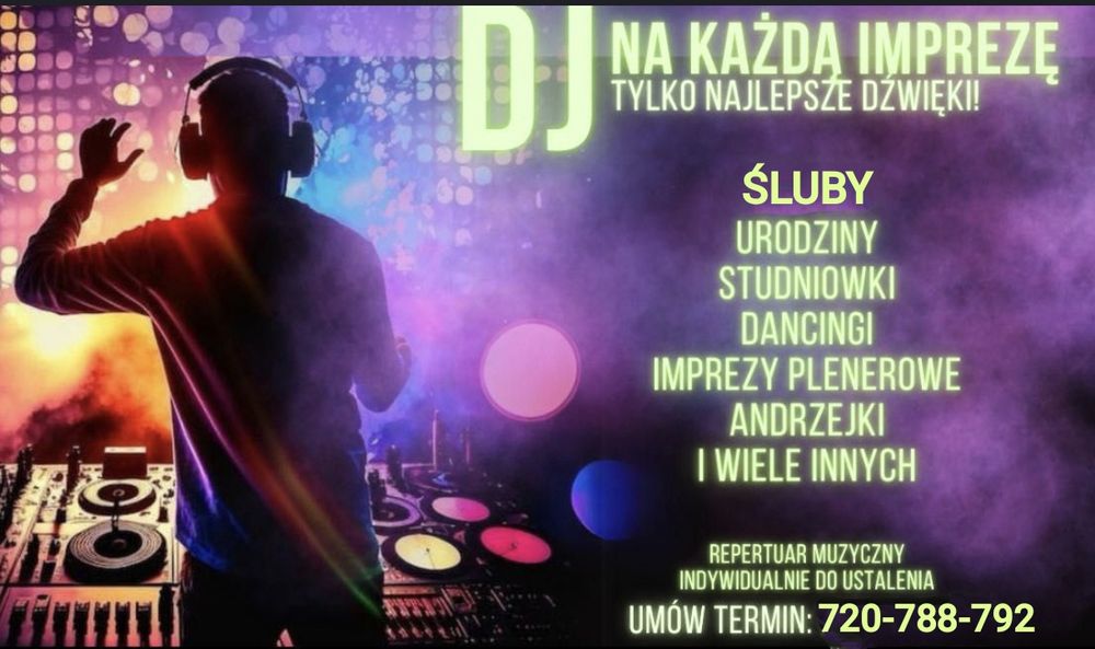 Dj. śluby 18 tki i inne imprezy okolicznościowe