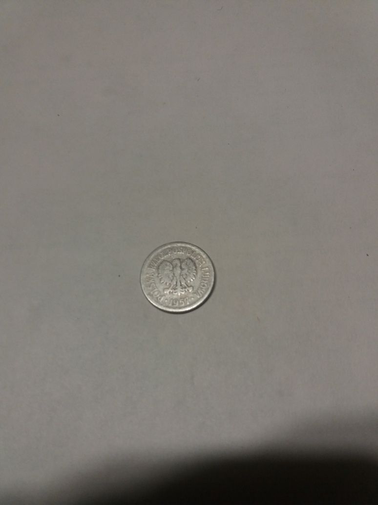 moneta 1zł 1957 rok bez znaku mennicy