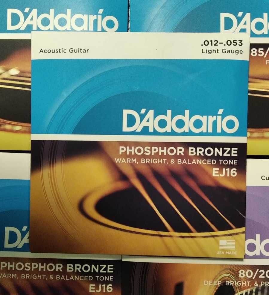 Струны для акустической гитары D'ADDARIO EJ16 (12-53)