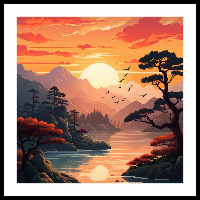Plakat 40x40cm Złoty Zachód