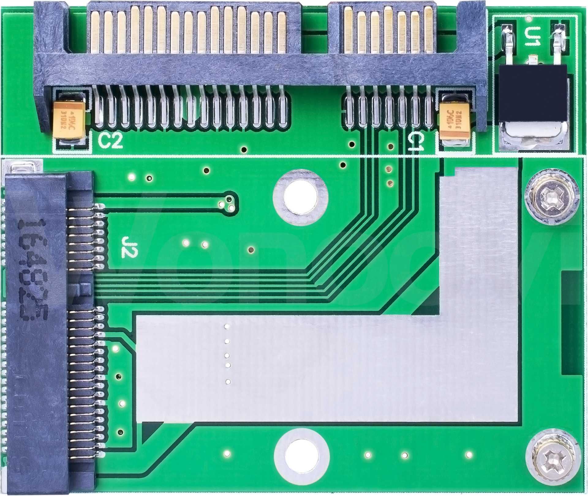 Переходник адаптетер SATA 3 to mSATA  5cm PCIE ssd