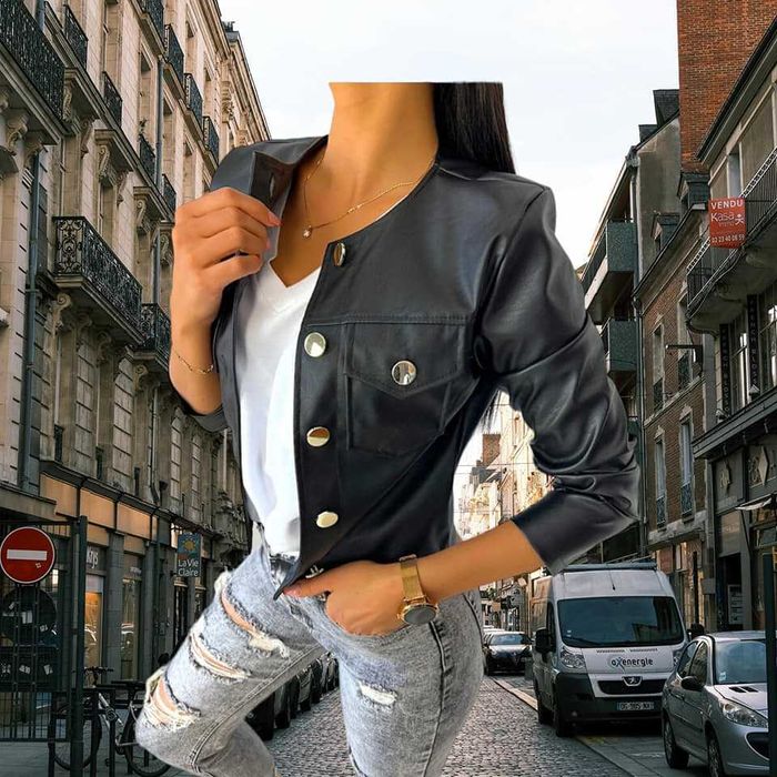 Ramoneska damska eko skóra KOLOR CZARNY