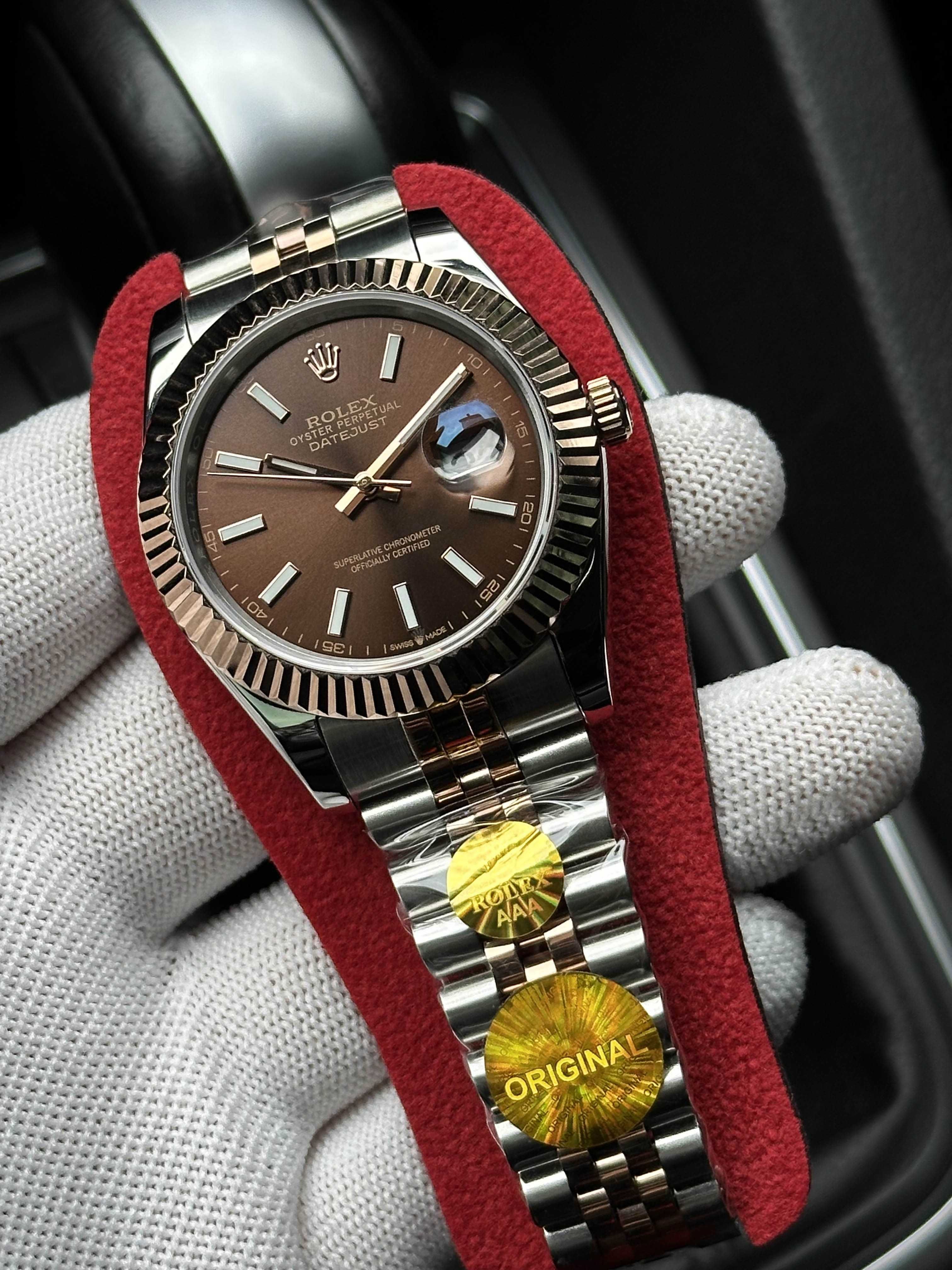 Швейцарские часы Rolex Datejust Chocolate Rose Gold. Топ качество