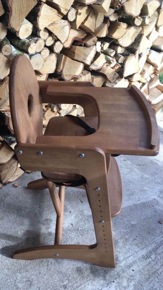 Krzesełko do karmienia - prawdziwe solidne drewno