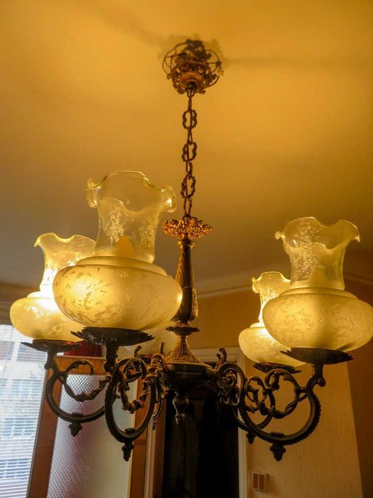 Piękny żyrandol pięcioramienny unikat