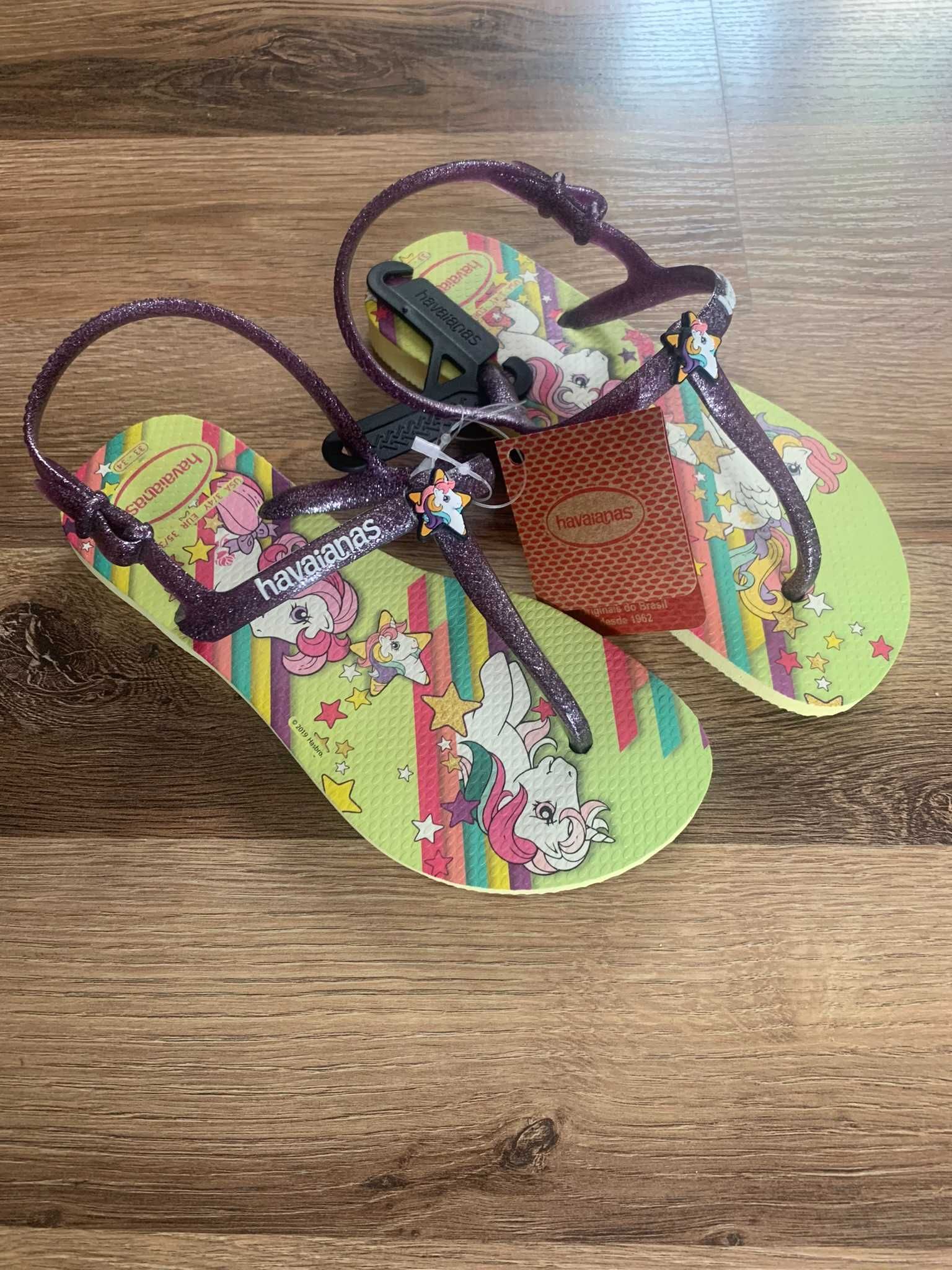 Nowe Sandały Dziewczęce Havaianas Jednorożec My Little Pony r. 33/34