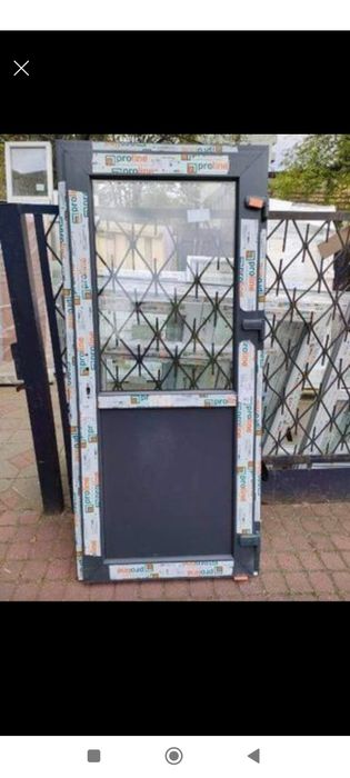 DRZWI PCV sklepowe, do biura, tarasowe Antracyt, Złoty dąb, Biale