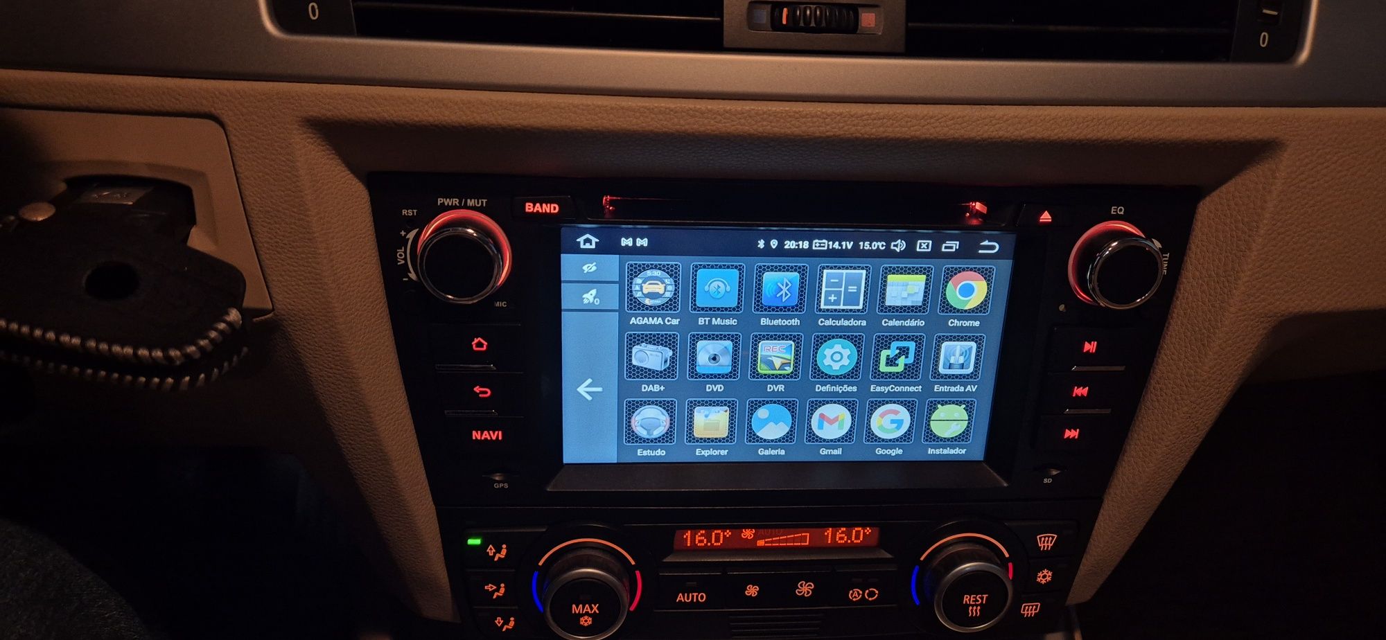 Rádio android aeon 7 polegadas bmw e90 e91 igual a novo