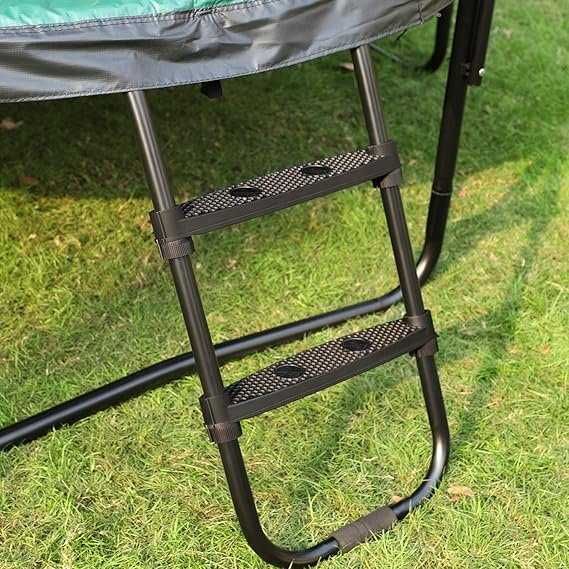 Drabinka do trampoliny, wysokość 90 cm, z metalowym stelażem, czarna