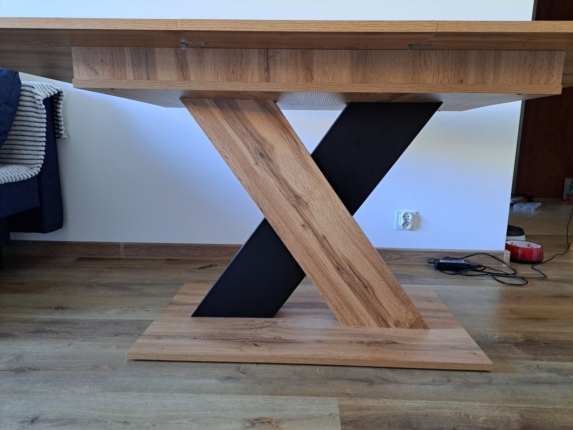 Stół rozkładany XARELTO 130/175x85 - dąb wotan/czarny