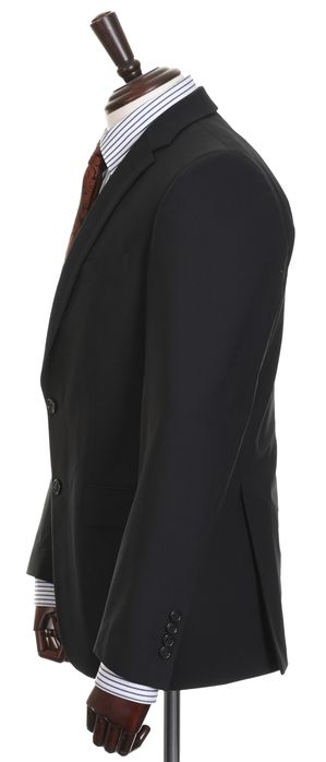 PIERRE CARDIN elegancka czarna marynarka męska wełna strecz r. 48