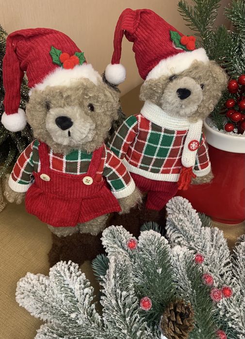 Новорічна іграшка, Ведмедики, 35 см, м‘яка іграшка, парочка мишек.