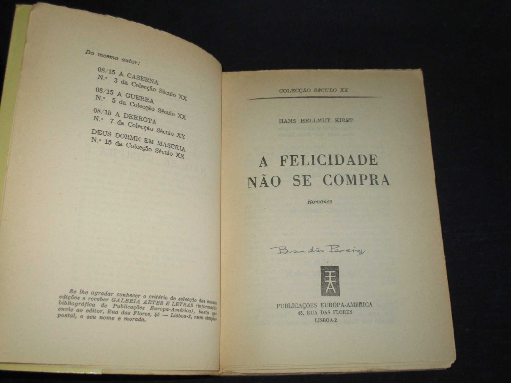 Livro A Felicidade não se Compra Hans Hellmut Kirst