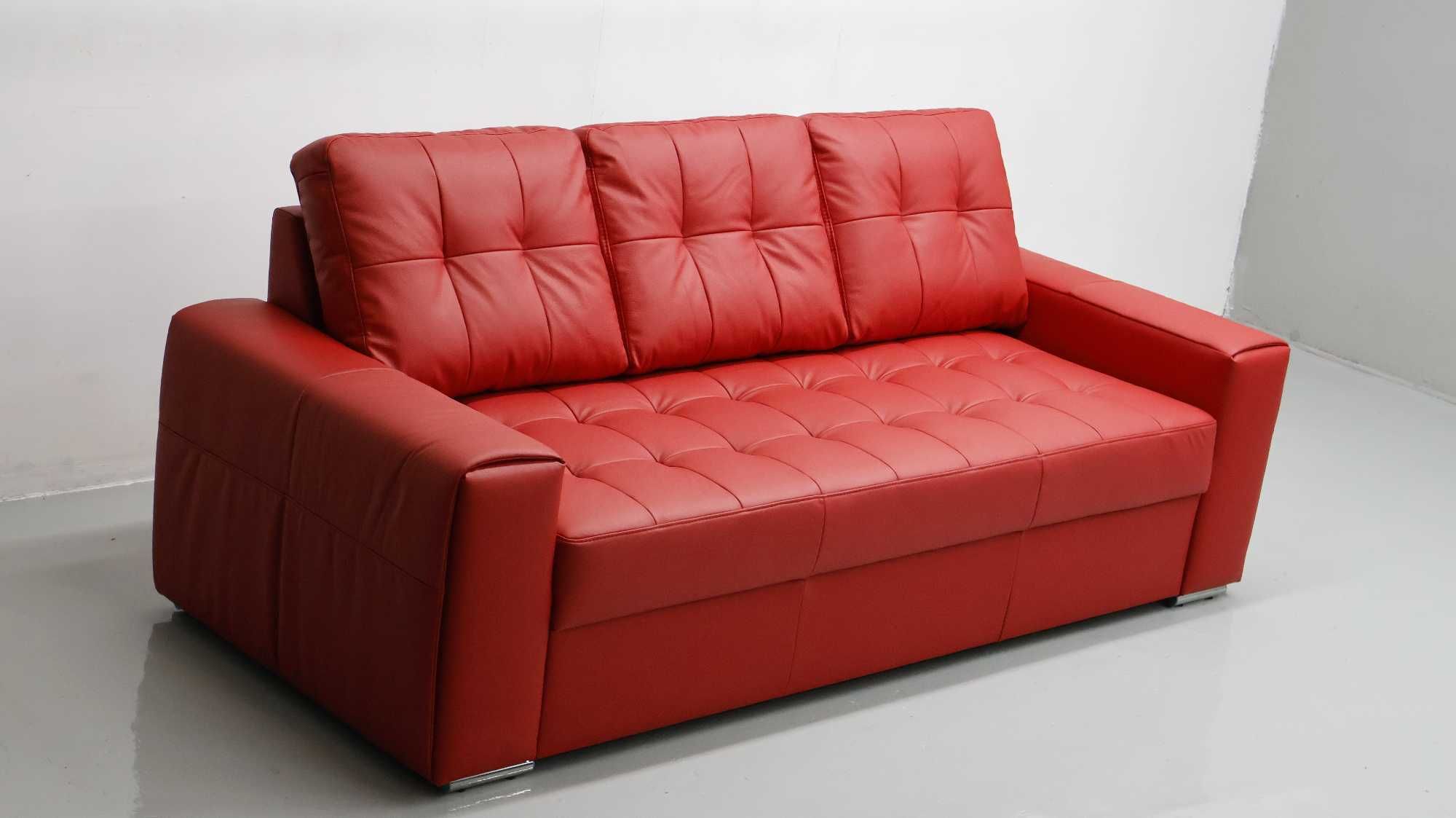 3 osobowa sofa, kanapa, czerwona SKÓRA naturalna madras 6038 SALON