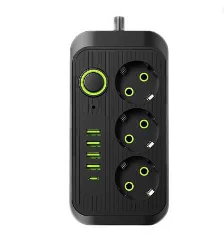 Сетевой фильтр Удлинитель 250В, 10А 4 USB + 1 Type-C Мережевий фільтр